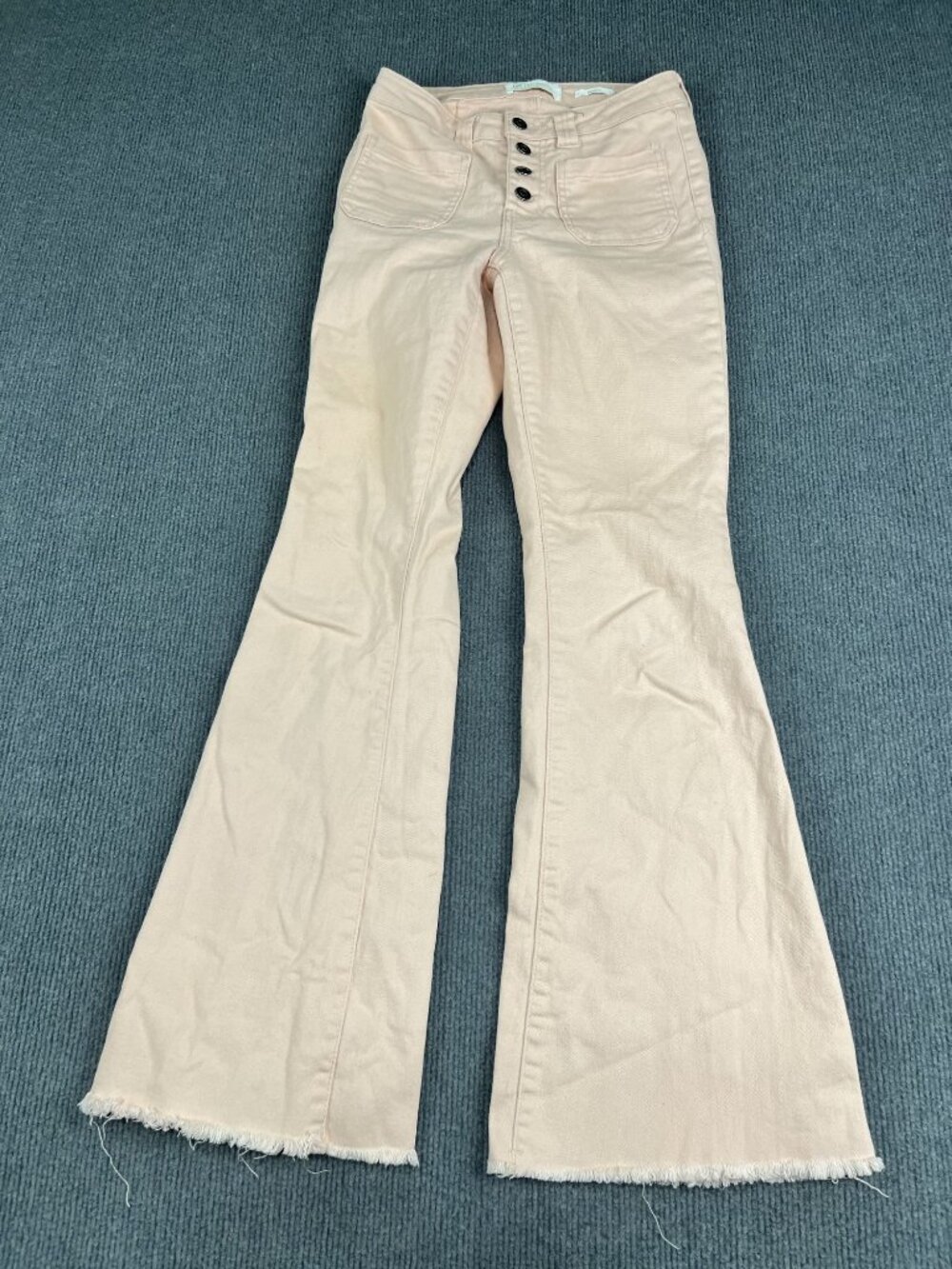 Regeneration By Celebrity Pink Womens Light Pink Button Fly Flare Jeans 3/26